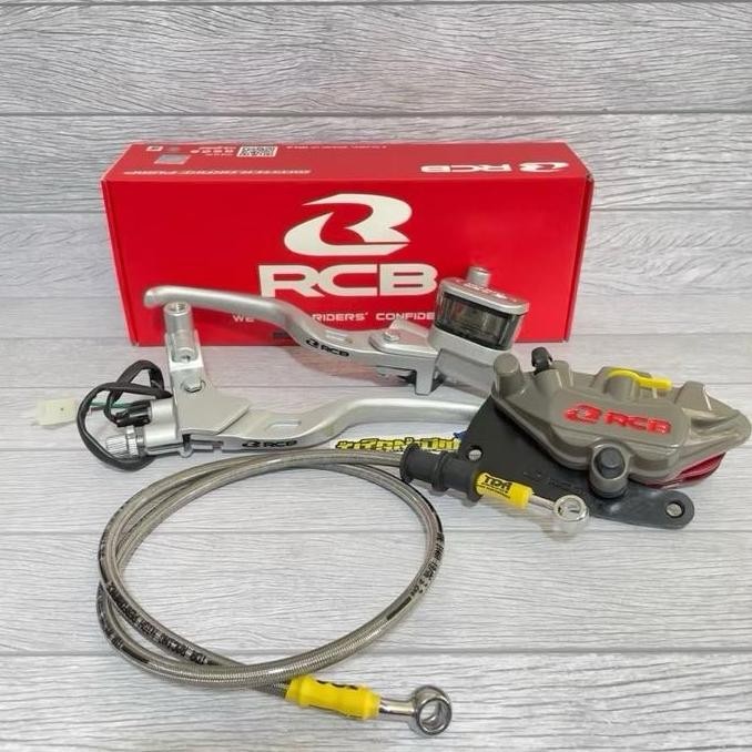 Ready  Paketan Master Rem Depan Rcb E3 Silver Breket 220Mm 260Mm Vario / Beat / Scoopy / Vario 125 /