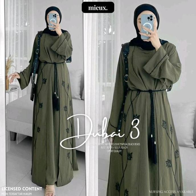 Hot Sale, Gamis Lebaran Abaya Dubai Mieux Dubai 1 Dubai 2 Dubai 3 Dubai 4 Crinkle Import Khusus Supe