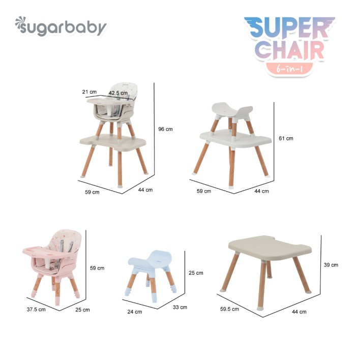 Sugar Baby Super Chair 6 In 1 / Kursi Makan Sugar Baby