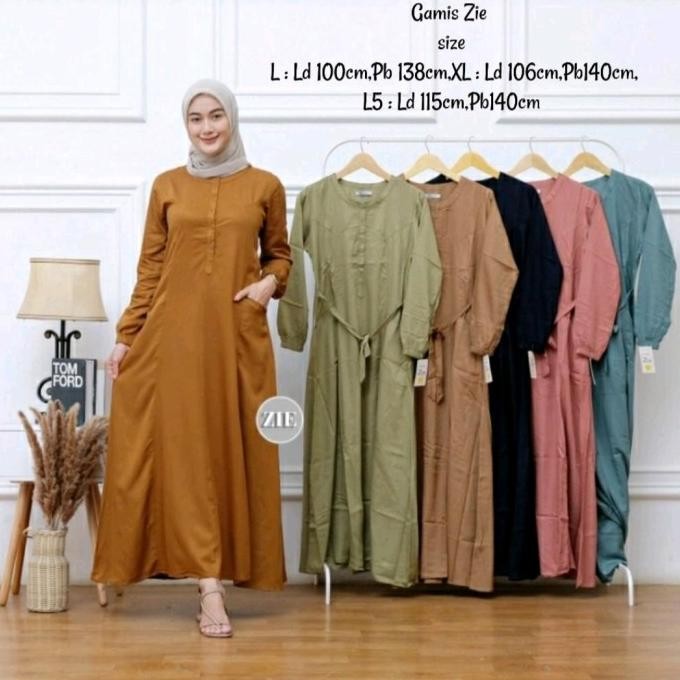 Gamis Polos Zie Ukuran L Terlaris