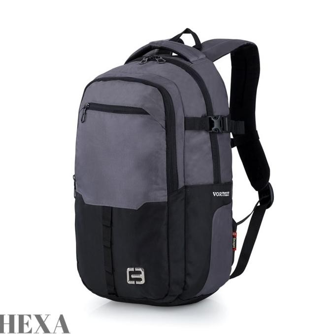 Tas Ransel Bodypack Laptop Pria Kerja Original Distro Abu Hitam Murah