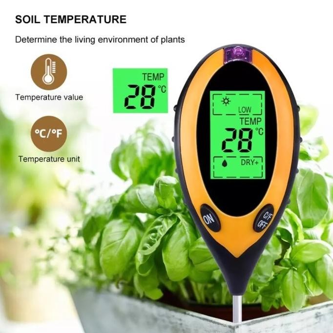 Digital PH meter Soil 4in1 Alat ukur pH dan Kelembapan Tanah + Cahaya [terbaik]