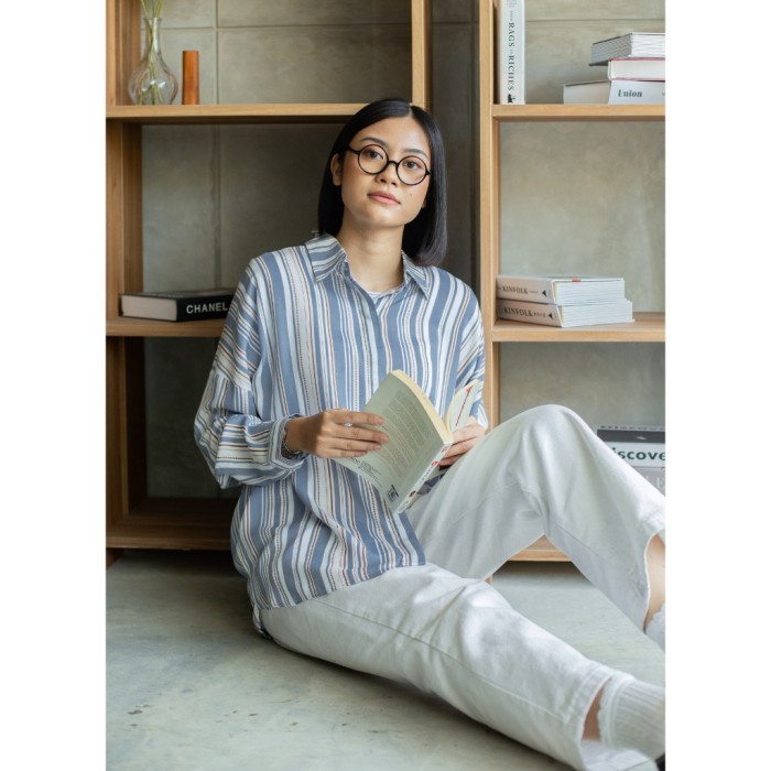 Kemeja Oversize Ixora Byul Oversized Shirt Wanita Lengan Panjang