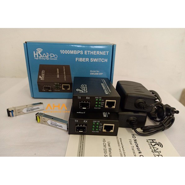 HSAIRPO CM1200 Media Converter Gigabit LC-SFP 1.25Gbps HS AIRPO CM1200