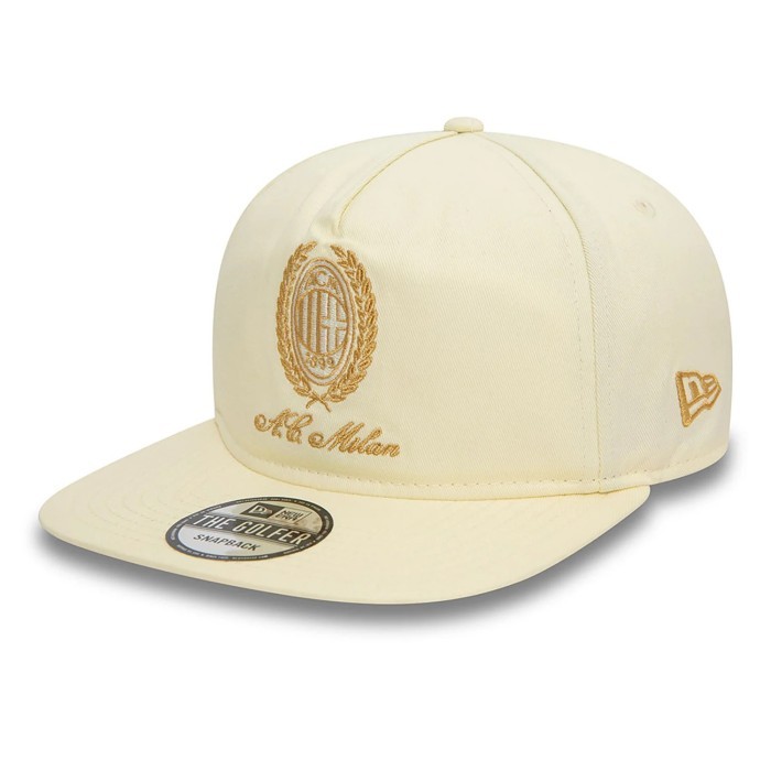 AC Milan Heritage Gold White Golfer Cap New Era. Topi Unisex