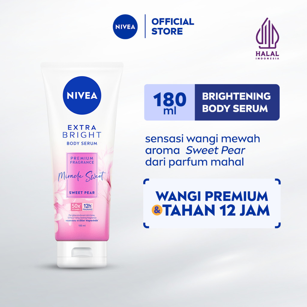 NIVEA Body Serum Extra Bright Premium Fragrance Miracle Sweet 180ml - Hand body serum lotion moistur