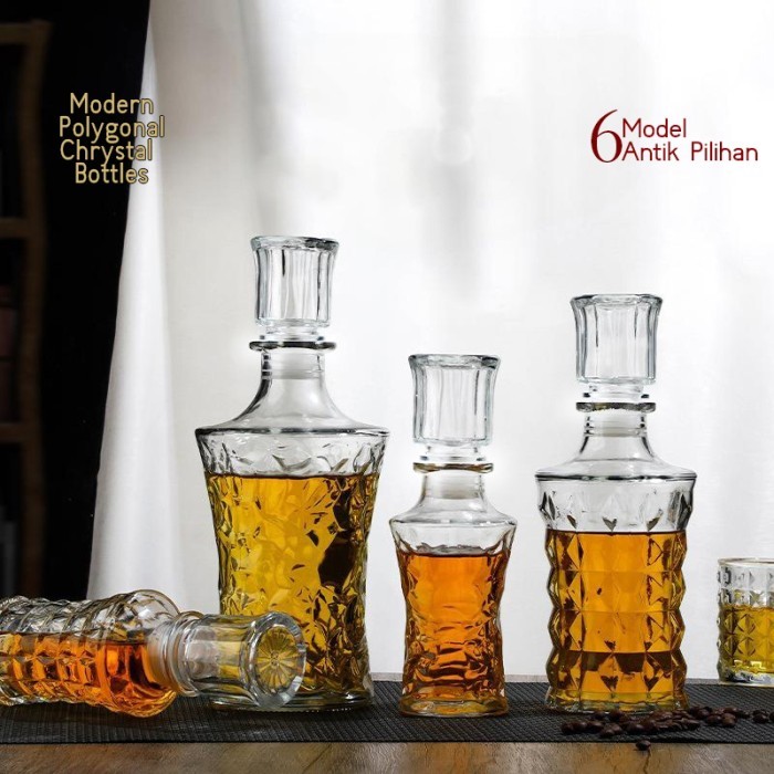 New Arrival Botol Wine Kaca Whiskey Glass Botol Kaca Whiskey Decanter Severo Wrt84