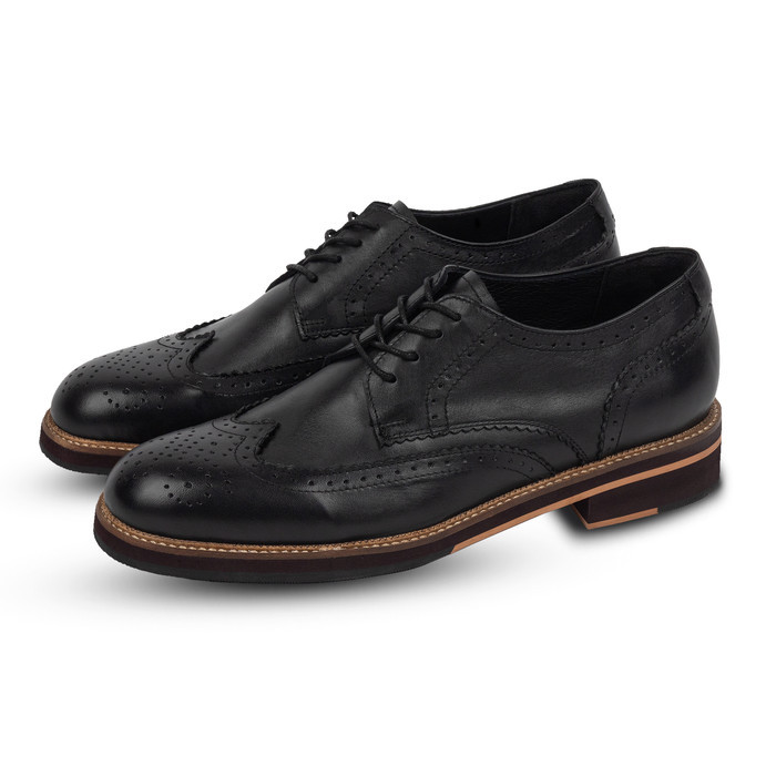 Blake Brogues Black - Nappa Milano - Sepatu Pantofel Pria