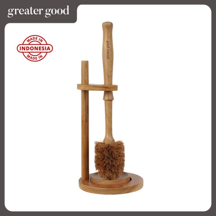 Greater Good - Coconut Fiber Toilet Brush with Stand / Sikat Kelapa