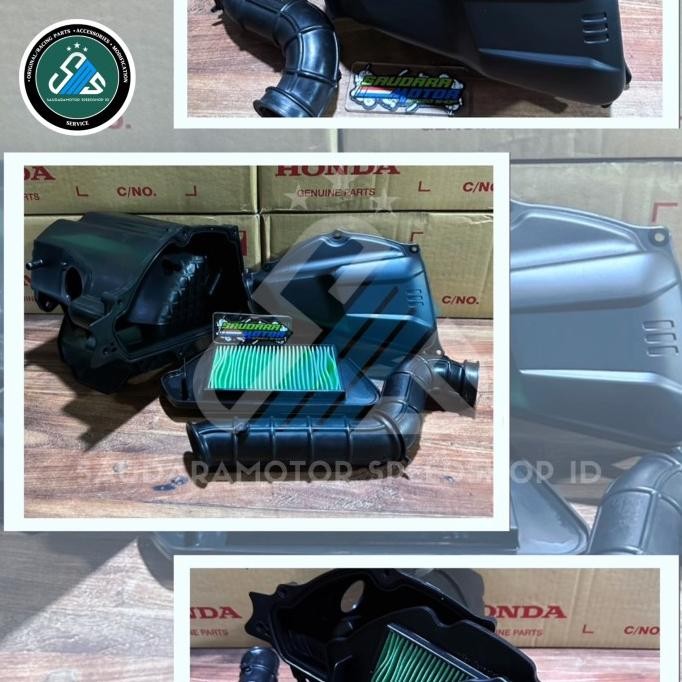 Ready  [Full Set] Bak Cvt Honda Airblade Thailand & Boks Filter Luar/Dalam-Busa Filter Udara-Selang 