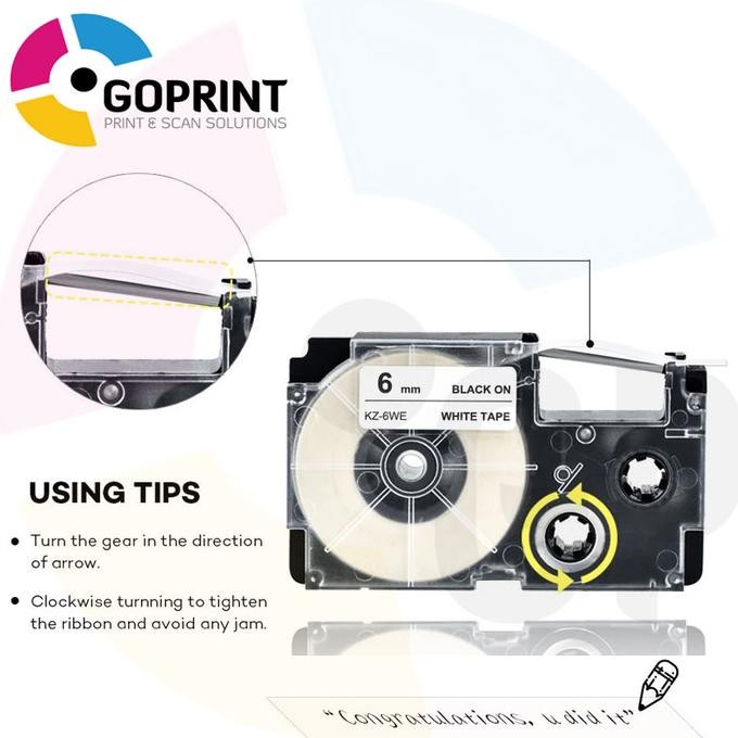 

LABEL TAPE K-LABEL 6MM 8M COMPATIBLE PRINTER CASIO KL-60 KL-120 EZ