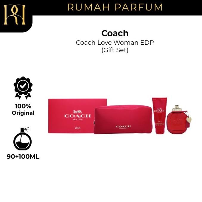 Coach Coach Love Woman EDP (Gift Set) 90 ML + 100 ML Parfum Wanita [terbaik]