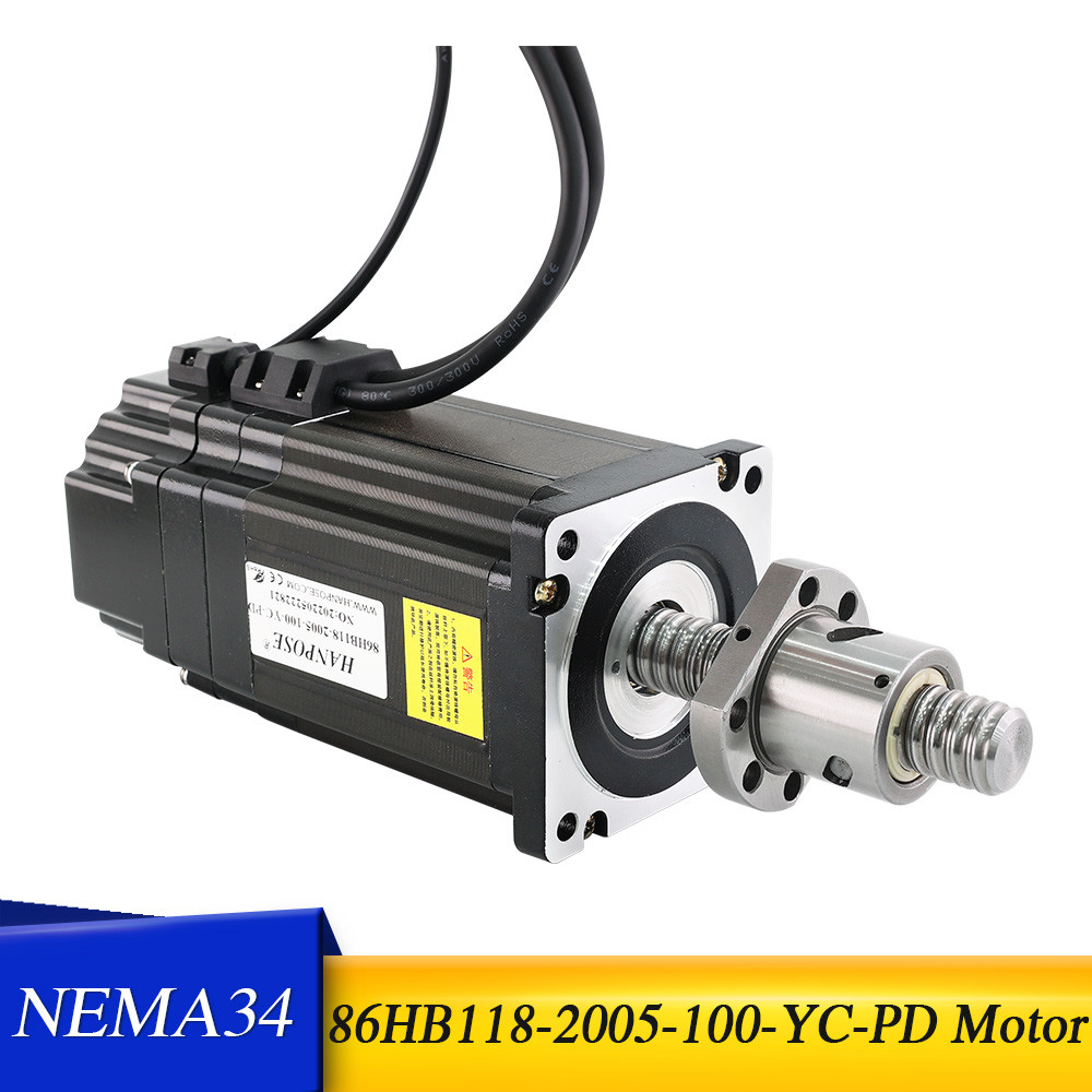 YEMAR 86Stepper Motor 86HB118-2005-100-YC-PD Closed Loop Permanent Magnet Brake Ball Screw Motor 8N.