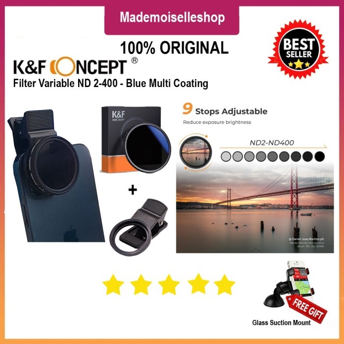 TERLARIS TERLARIS KNF CONCEPT FILTER VARIABLE ND 2-400 - 37MM - FOR SMARTPHONE FREE KLIP FILTER HP