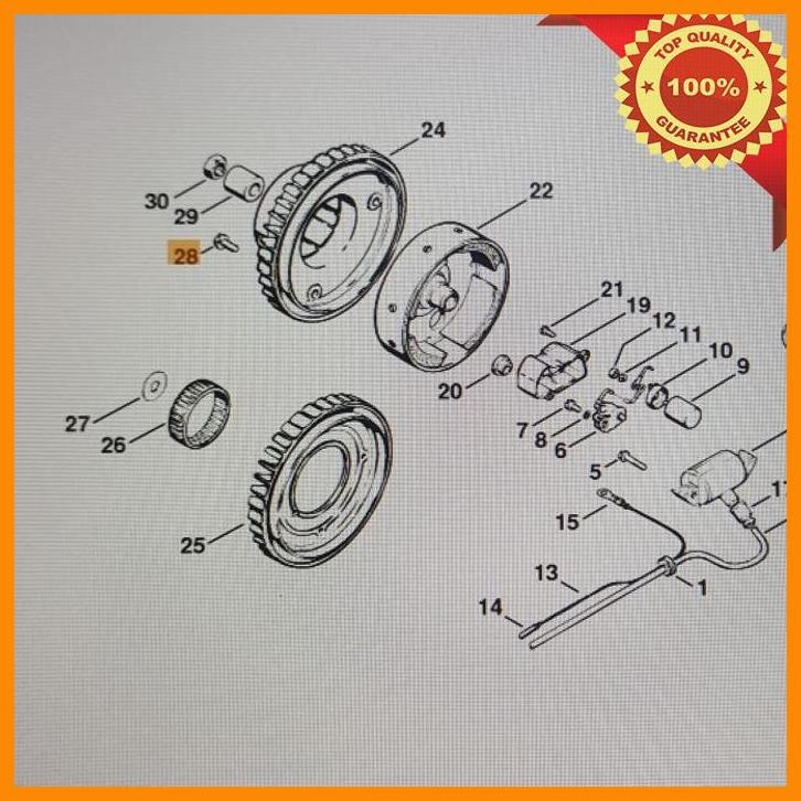 [JRB] BAUT KIPAS MAGNET PAN HEAD SCREW M5X16 070 MS-720 STIHL ORIGINAL
