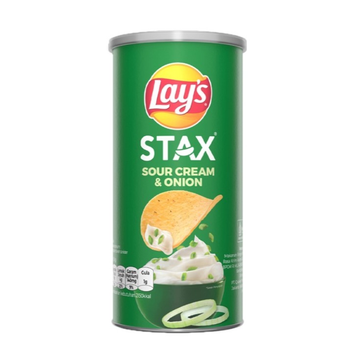 

DISKON Lay's Stax Keripik Kentang Rasa Sour Cream & Onion 70 g