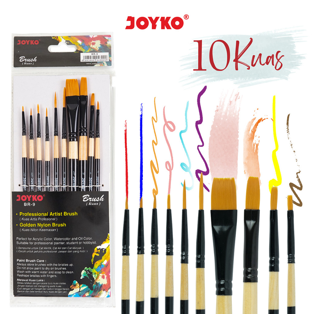 

Joyko Brush SET Acrylic Watercolour / Kuas Lukis Joyko SET Cat Akrilik Air Poster BR-9 RAJA BIG BOX