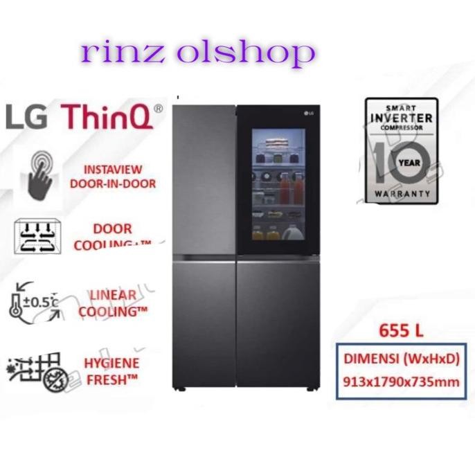 Grosir Kulkas Lg Gcv257Sqzw Side By Side Instaview Door Indoor Linear