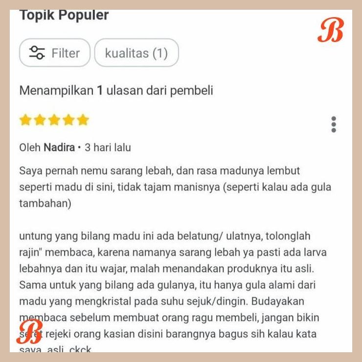 

| MA | MADU SARANG 500GR