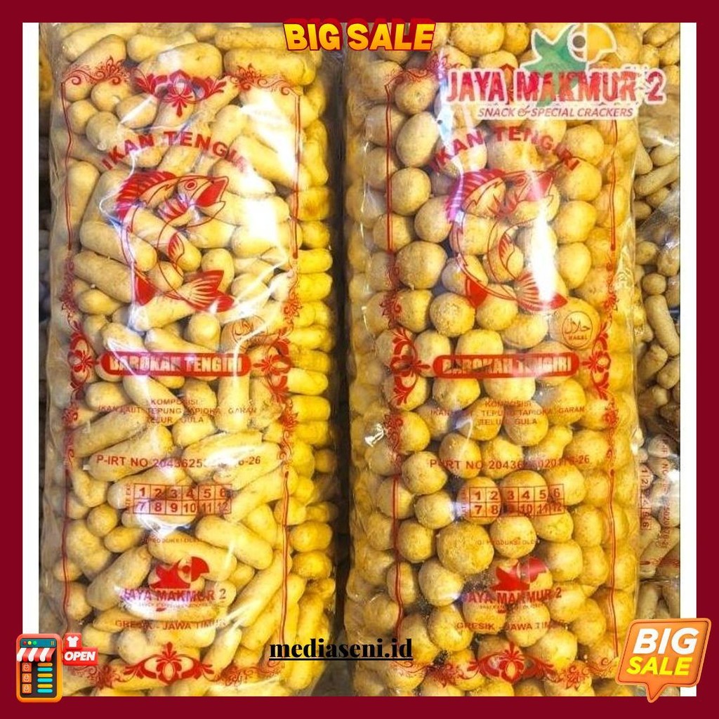 

1Kg Kerupuk Ikan Tengiri Premium Amplang Tengiri Khas Jawa Timur Bisa Cod