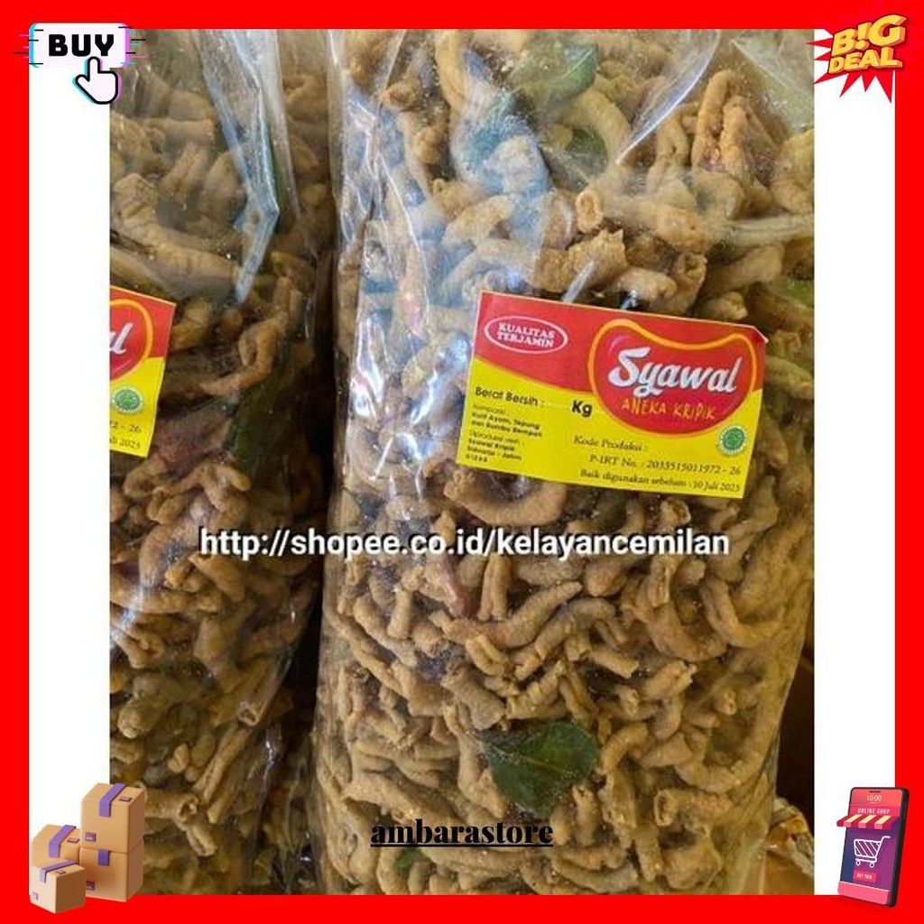 

Kripsus Ayam & Kulit Ayam Crispy Original - Pedas Berat 500Gram Cod