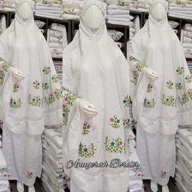 Diskon Mukena Bordir Bahan Katun Paris Khas Bukittinggi / Padang