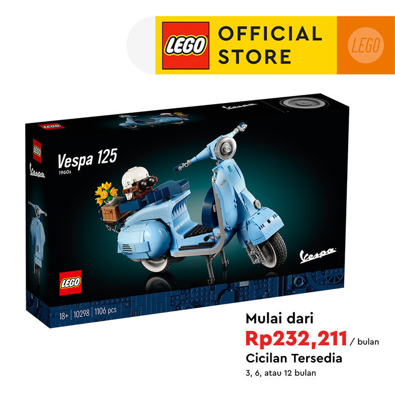 LEGO Icons 10298 Vespa 125 Building Kit (1,106 Pieces) Mainan Balok (18 Tahun+)