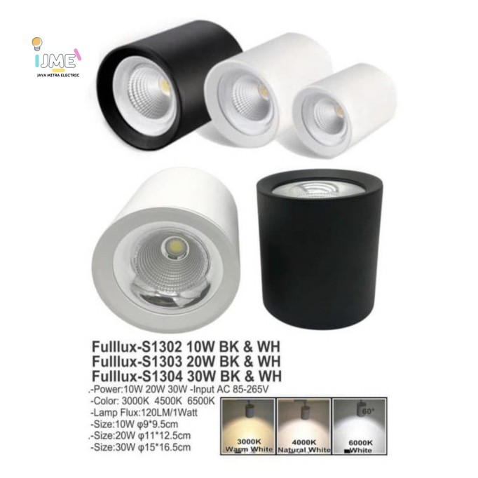 Lampu Downlight Led 20 Watt Outbow Body Hitam Dan Putih
