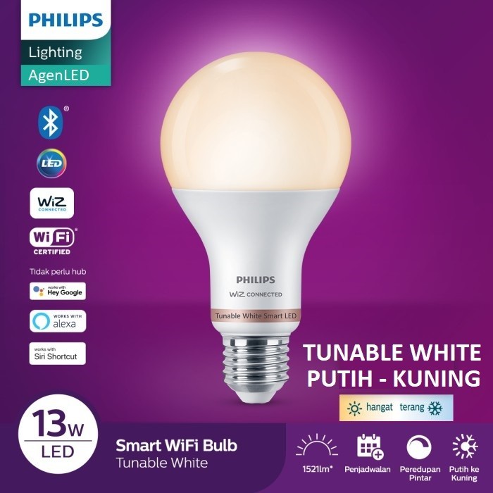 Philips Lampu Smart Wifi Led 13W Tunable White 13 W Watt Bohlam Putih