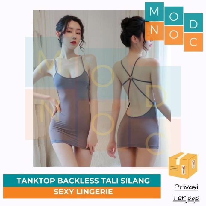 

Sexy Lingerie Tank Top Tanktop Dress Backless Punggung Bolong Wanita Original