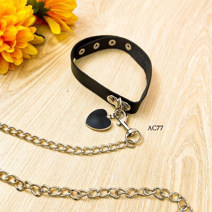 

Aksesoris Lingerie Wanita Choker Ghotic Hitam Rantai Premium Ac77A Original