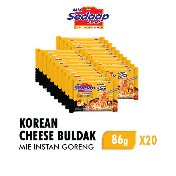 

PROMO MIE / PASTA / Sedaap Mie Instan Goreng Korean Cheese Buldak 86gr x 20 NON COD