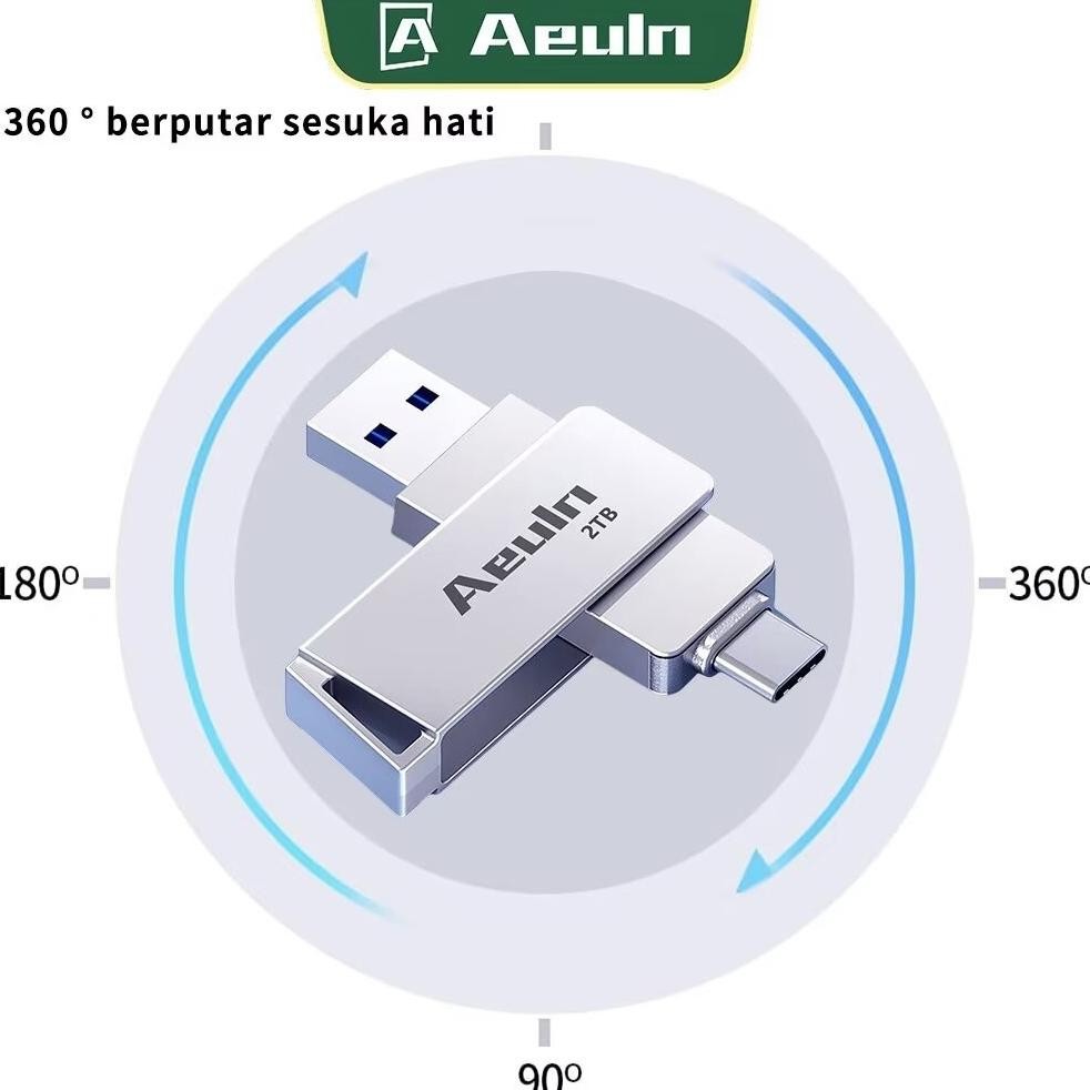 Flashdisk OTG Dual Drive USB3.0+Type C 1TB/2TB USB Flash Drive untuk Ponsel Android/PC/Laptop/Audio