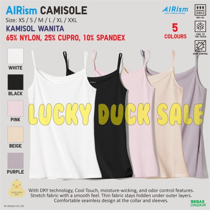 Airism Camisole Tank Top Kaos Dalaman Kamisol Wanita UNIQLO Camisole