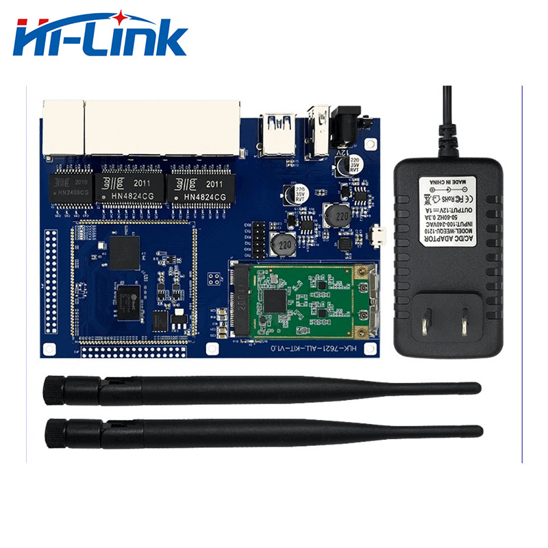AERO Hi-Link HLK-7621 Startkit  with 7612E Wifi Module GbE Gigabit Ethernet Router  Module with PCIE