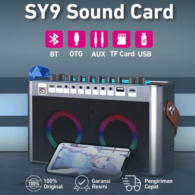 Bonkyo SOUNDCARD SY9 SPEAKER all-in-one Bluetooth soundcard with wireless 2microphone with external 