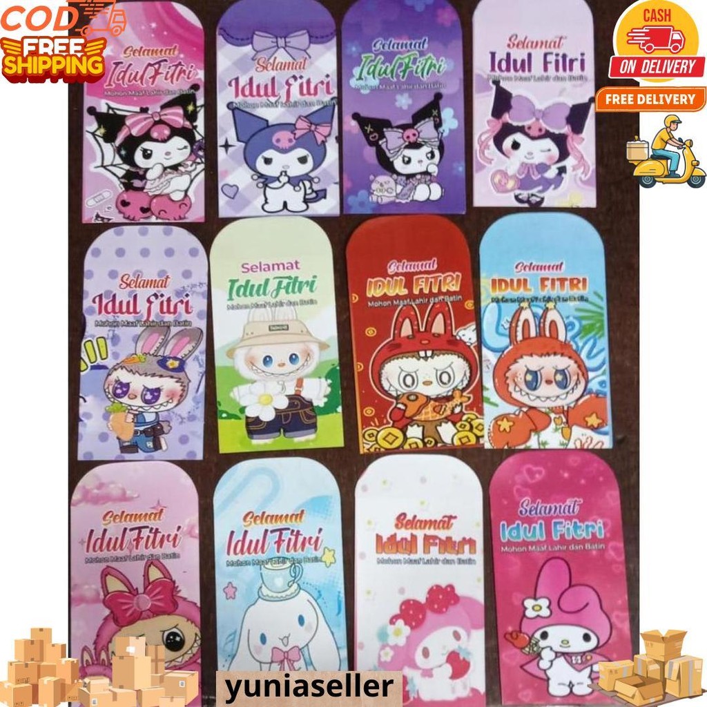 

Ampau / Amplop (Isi 50 Lembar) Lebaran Labubu Kuromi New Uk Medium Uk 11X7Cm D Promo 3.3