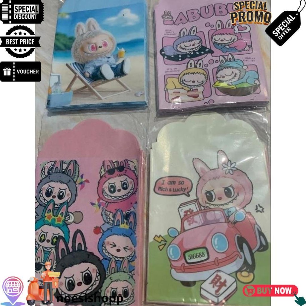 

(Paket Usaha) 100Pcs Amplop Lebaran Labubu Siap Pakai/ Siap Jual D Termurah