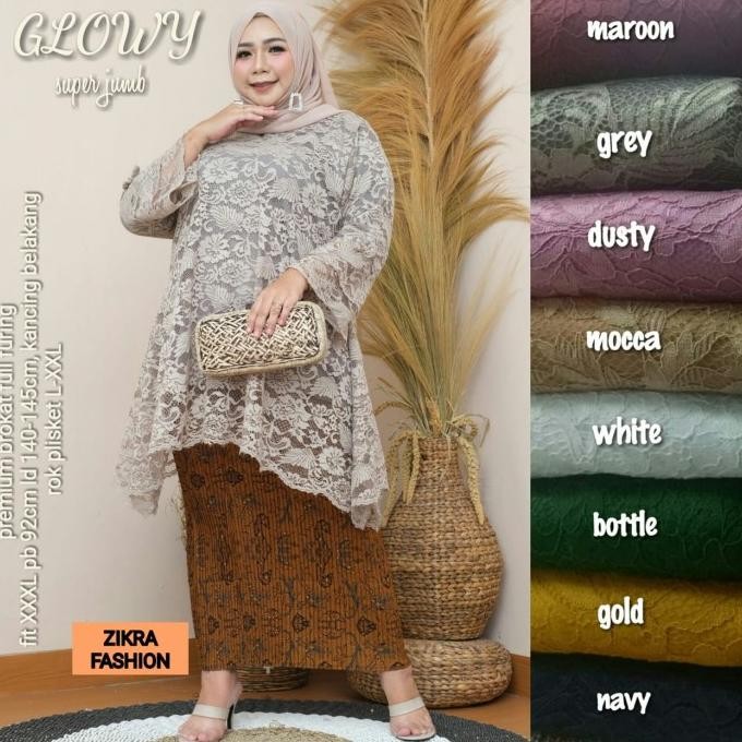 Terlaris New Glowy # Set Kebaya Modern Super Jumbo Ld 140Cm Ready Stok