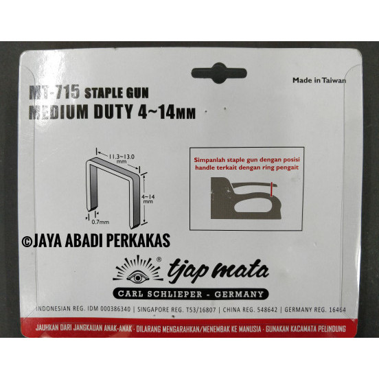 

STAPLER GUN STATIONARY MT-715 MEDIUM DUTY TJAP MATA