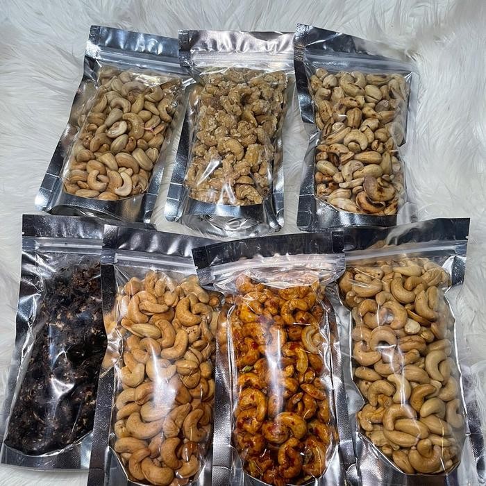 

terbaru !!! kacang mete paket 200rban all varian rasa food snacks bawang goreng mede ready