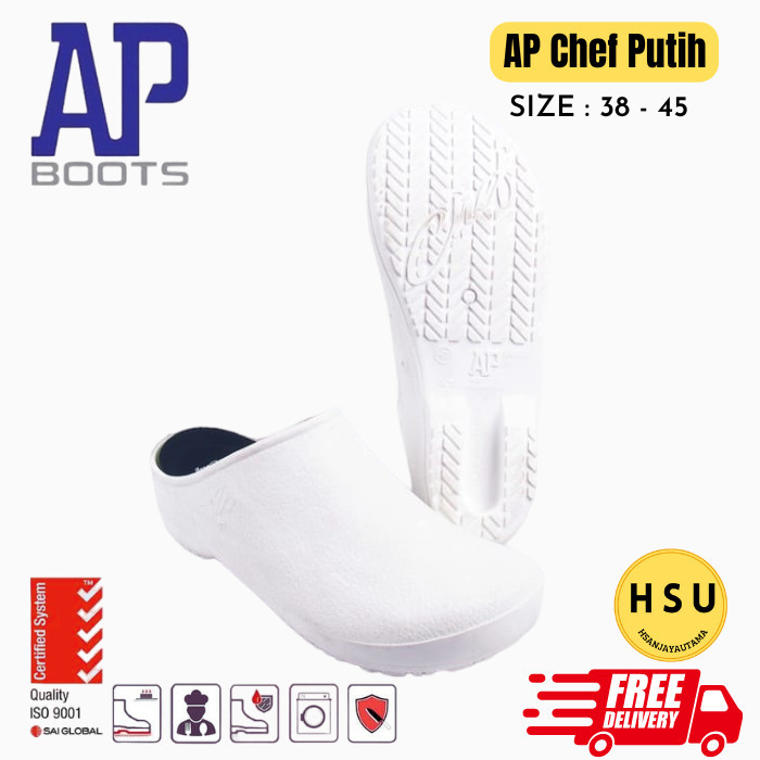 sepatu sendal Chef AP pria wanita / sepatu dapur murah meriah PUTIH