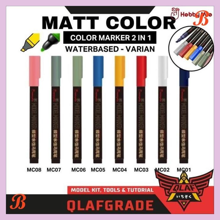 

| UM | MARKER MATT COLOR 2 IN 1 HOBBY MIO WATERBASED - SPIDOL WARNA BLACK WHITE RED GREEN DOFF MATT MATTE GUNDAM FIGURE STATUE REPAIR TOUCH UP COATING GLOSS UJUNG TIP LANCIP VARIAN