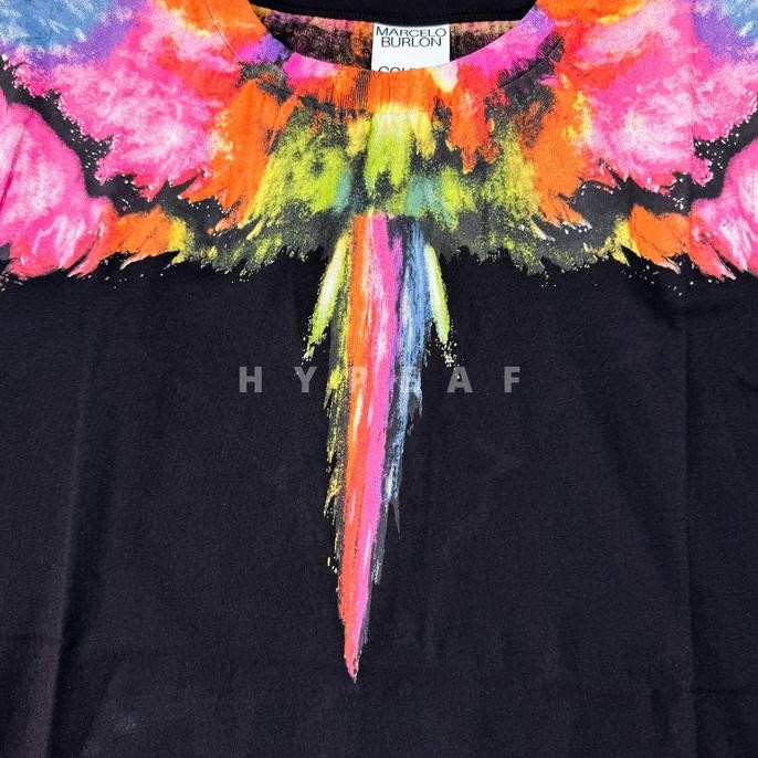 Sale Marcelo Burlon Colordust Wings Black Tee