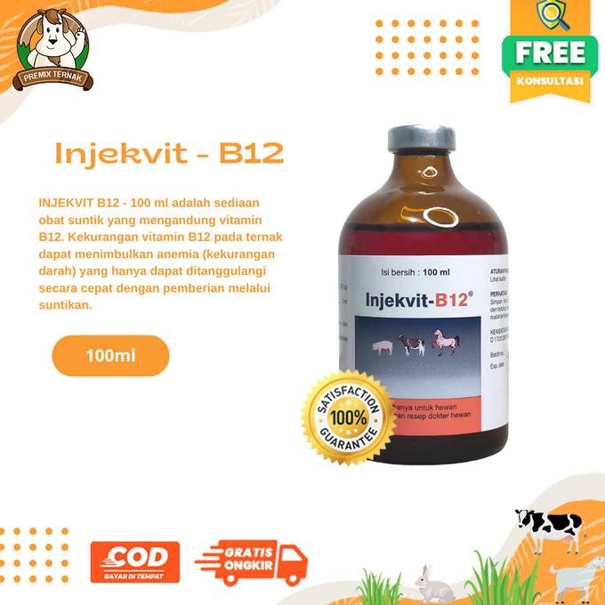 Injekvit B12 vitamin b12 medion hewan ternak sapi kambing kuda domba