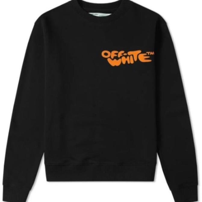 Promo Off White Ss19 Bubble Font Crewneck Sweater 100% Original