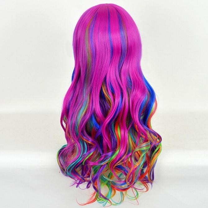 

Wig Warna Warni Panjang Rambut Wavy Bergelombang Cosplay Idol Lingerie Original