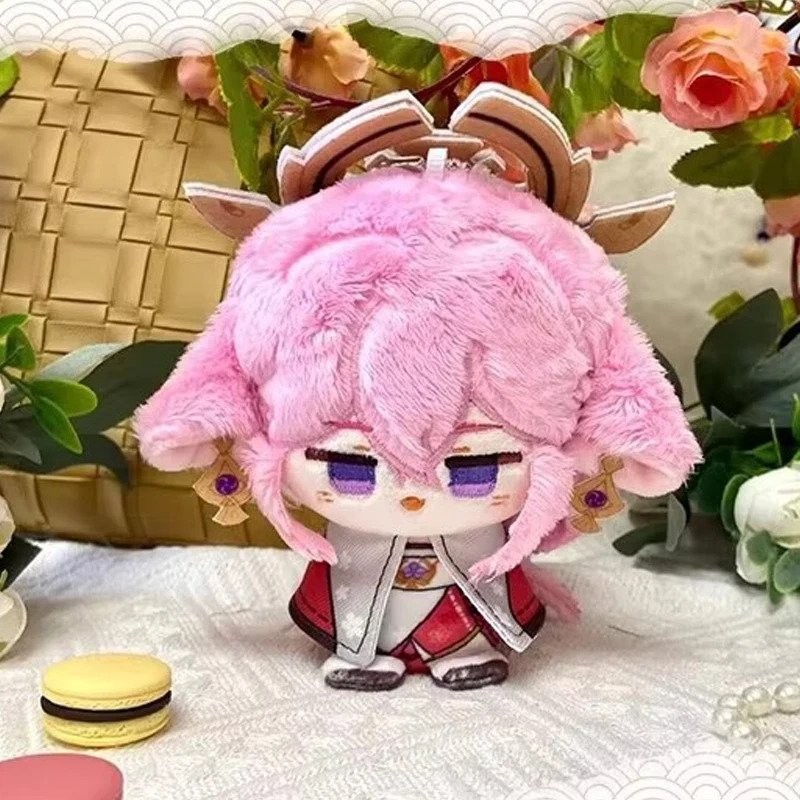10cm Game Impact Plush Yae Miko Raiden Shogun Plush Cartoon Figure Anime Cosplay Stuffed Doll Backpa