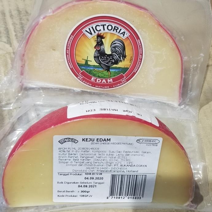 

SIAP KIRIM VICTORIA CHEESE KEJU EDAM WEDGES MATURE 1 PORTION BERAT +- 250-300GR