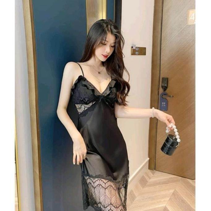 

Lingerie Satin Brukat Dress Sexy Corean Style Original